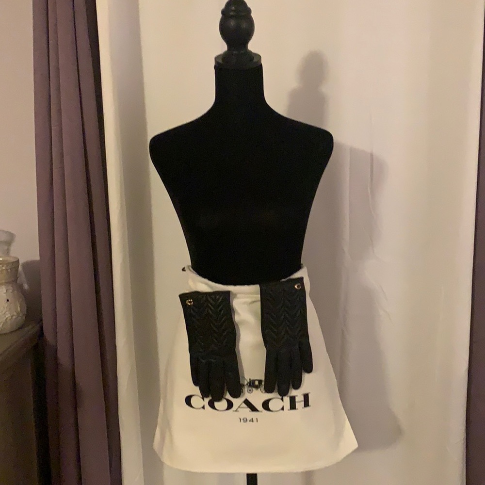 Coach Black Leather Gloves